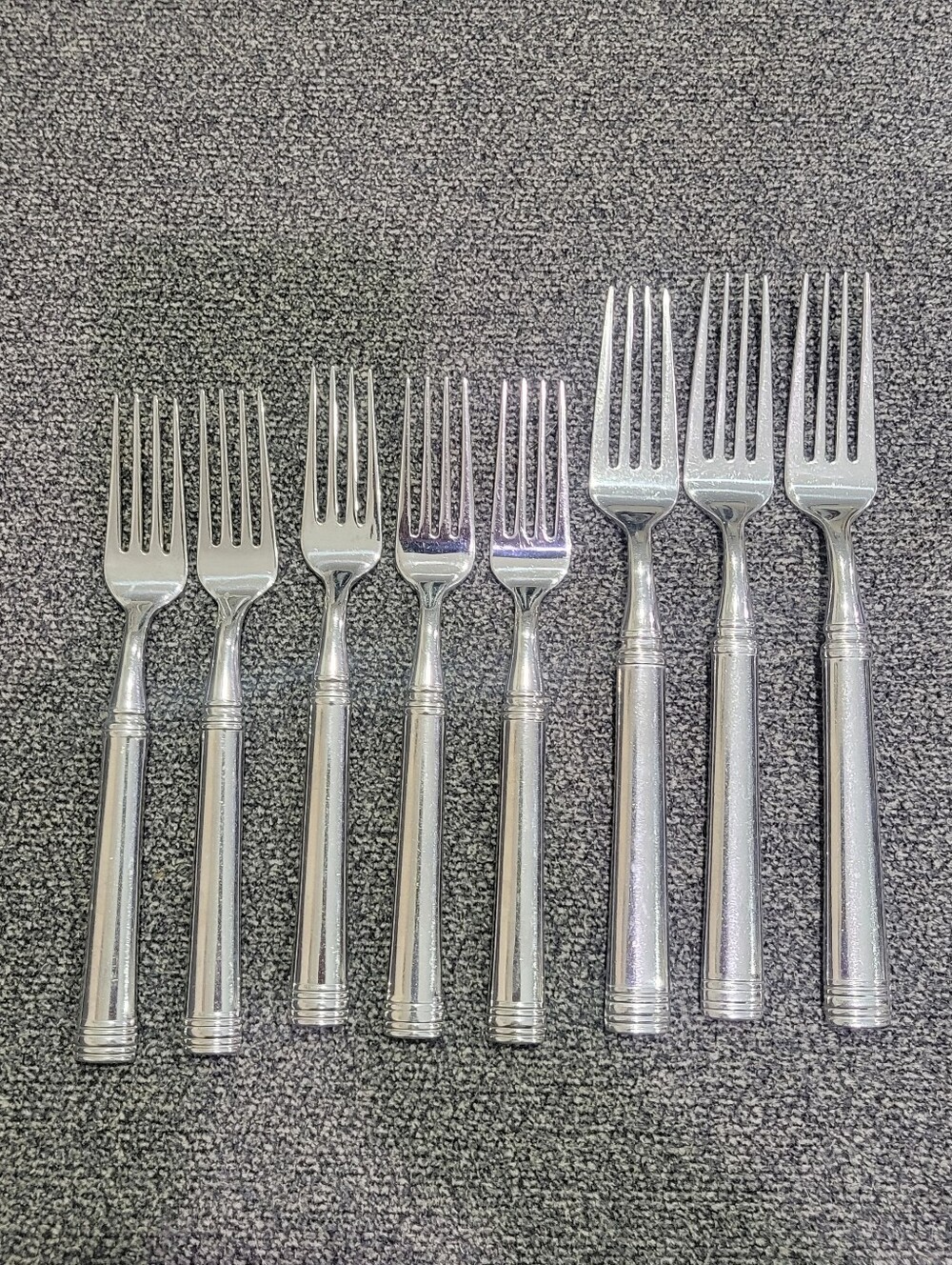 Tuscany Dinner Fork Lot (8) Cambridge Glossy Stainless Flatware China 18/10